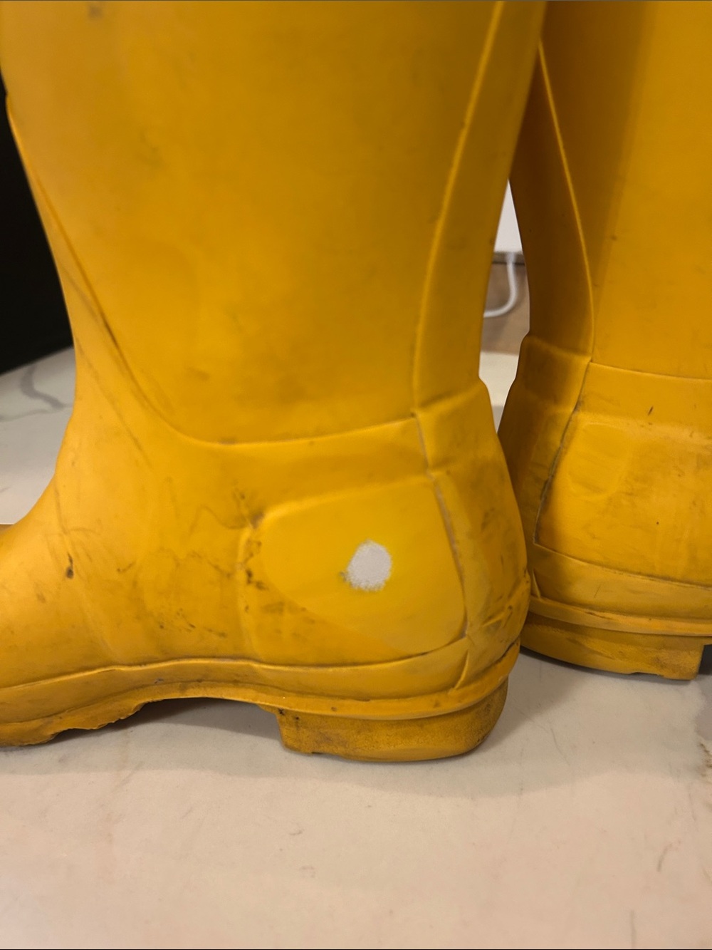 Hunter Yellow Women's Short Rain Boots with Logo - Picture 4 of 7